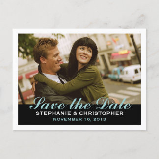 Faire-part Enregistrer la carte postale photo de style modern