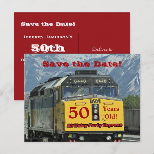 Faire-part Enregistrer la date 50e anniversaire Carte postale (Devant / Derrière)