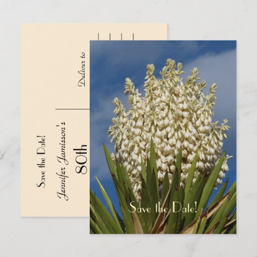 Faire-part Enregistrer la date 80e anniversaire Carte postale (Devant / Derrière)