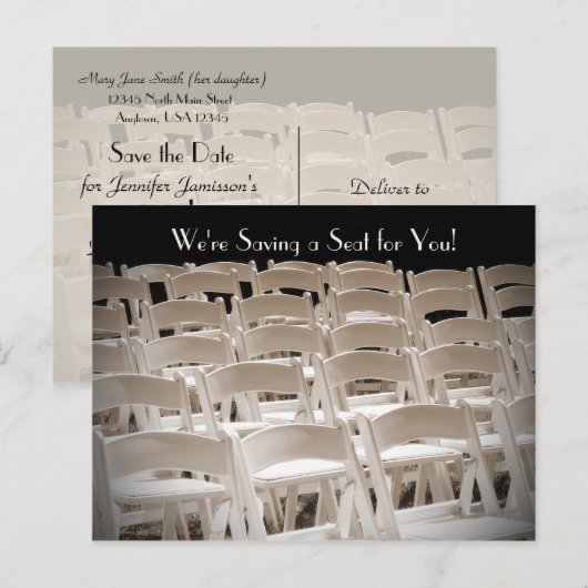 Faire-part Enregistrer la date 80e Anniversaire Carte postale (Devant / Derrière)