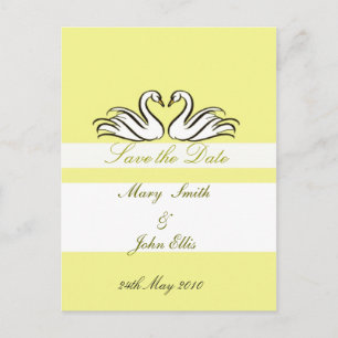 Faire-part Enregistrer la date avec carte postale cygne