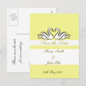 Faire-part Enregistrer la date avec carte postale cygne (Devant / Derrière)