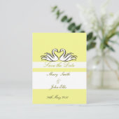 Faire-part Enregistrer la date avec carte postale cygne (Debout devant)