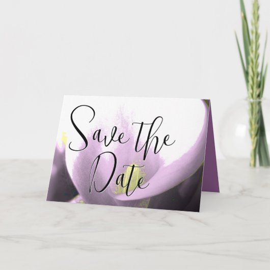 Faire-part Enregistrer la date Calla Lily violette Lavande (Devant)