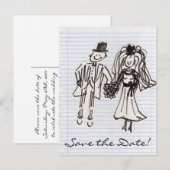 FAIRE-PART "ENREGISTRER LA DATE" CARTE POSTALE (Devant / Derrière)