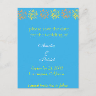 Faire-part Enregistrer la date - Carte postale des soleils d'