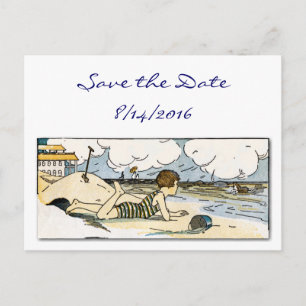 Faire-part Enregistrer la date Carte postale Enfant Vintage B
