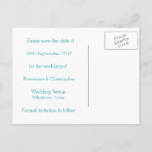 Faire-part Enregistrer La Date Carte Postale Mint Coeur Et Pa (Dos)