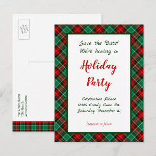 Faire-part Enregistrer la date Carte postale modifiable Red G