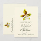 Faire-part Enregistrer la date Carte postale orchidée peinte (Devant / Derrière)