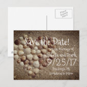 Faire-part Enregistrer La Date Carte Postale - Plage / Coques (Devant / Derrière)