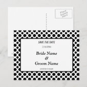 Faire-part Enregistrer la date Carte postale Pointe Polka noi (Devant / Derrière)