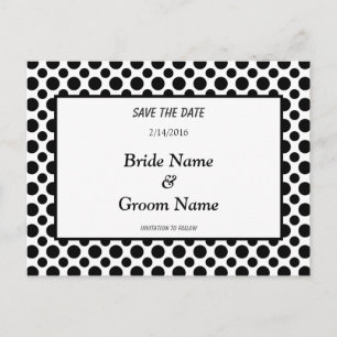 Faire-part Enregistrer la date Carte postale Pointe Polka noi