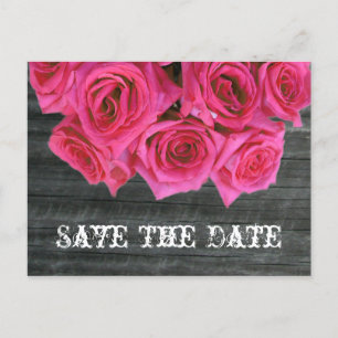 Faire-part Enregistrer la date carte postale - Roses roses ch