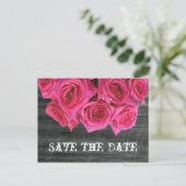 Faire-part Enregistrer la date carte postale - Roses roses ch (Debout devant)