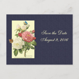 Faire-part Enregistrer la date Carte postale Roses rouges bla