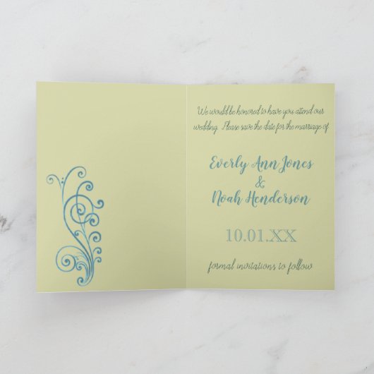 Faire-part Enregistrer la date - Customisé (Intérieur)