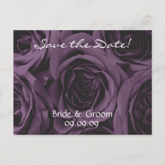 Faire-part Enregistrer la date Mariage carte postale Purple r