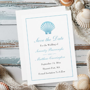 Faire-part Enregistrer la date Mariage de coquillages de plag