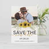 Faire-part Enregistrer la date Mariage des tournesols photo (Debout devant)