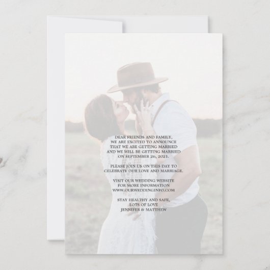 Faire-part Enregistrer la date Mariage des tournesols photo (Dos)