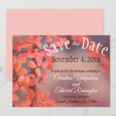 Faire-part Enregistrer La Date Mariage Feuilles Automne De La (Devant / Derrière)
