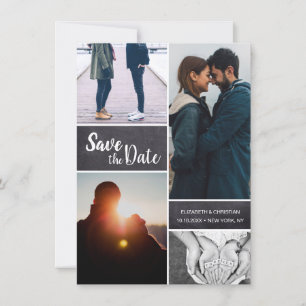 Faire-part Enregistrer la date Mariage rustique plusieurs pho