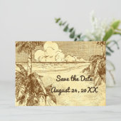 Faire-part Enregistrer la date Personnalisation de la plage V (Debout devant)