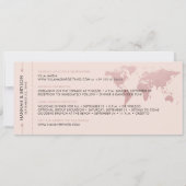 Faire-part Enregistrer la date Rose Gold World Map Pass d'emb (Dos)