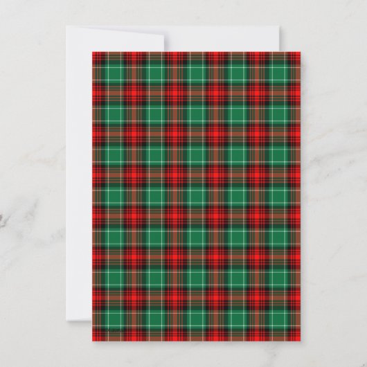 Faire-part Enregistrer la date Rouge Vert Plaid modifiable (Dos)