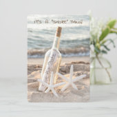 Faire-part Enregistrer la date Starfish et le message dans un (Debout devant)