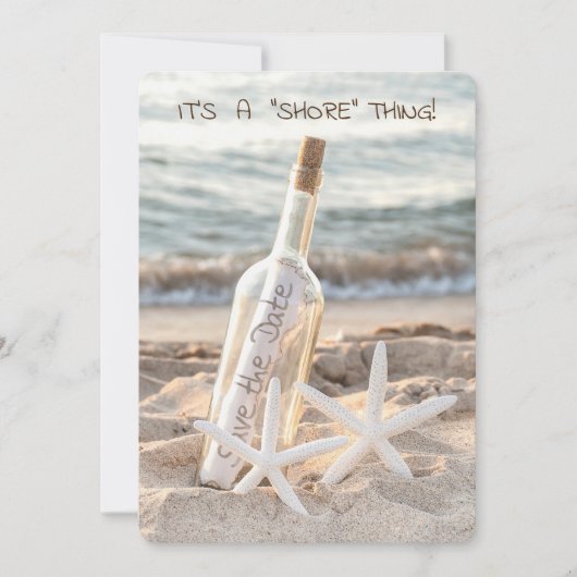 Faire-part Enregistrer la date Starfish et le message dans un (Devant)