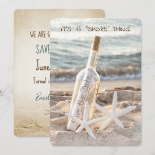 Faire-part Enregistrer la date Starfish et le message dans un
