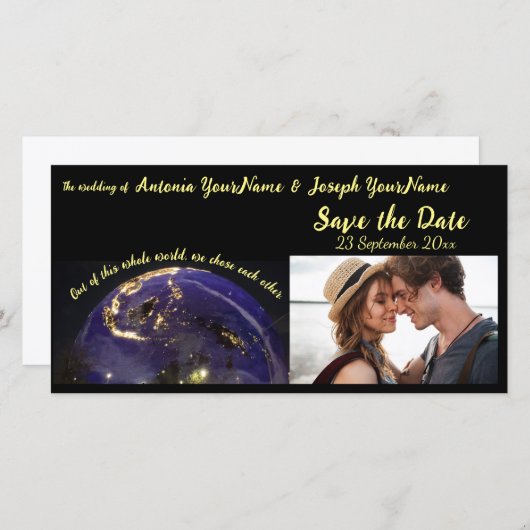 Faire-part Enregistrer la date Véritable Mariage d'amour (Devant / Derrière)