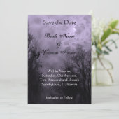 Faire-part Enregistrer la Pleine lune de date Purple Mist mod (Debout devant)