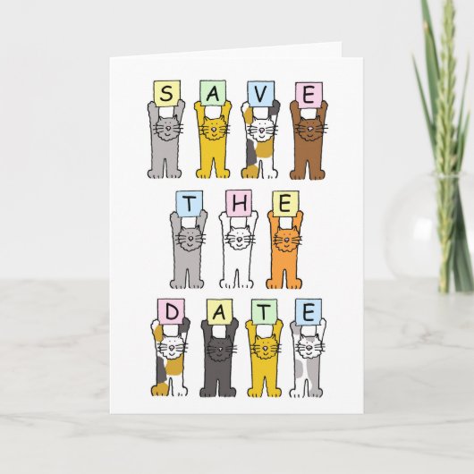 Faire-part Enregistrer les chats mignons de date (Devant)