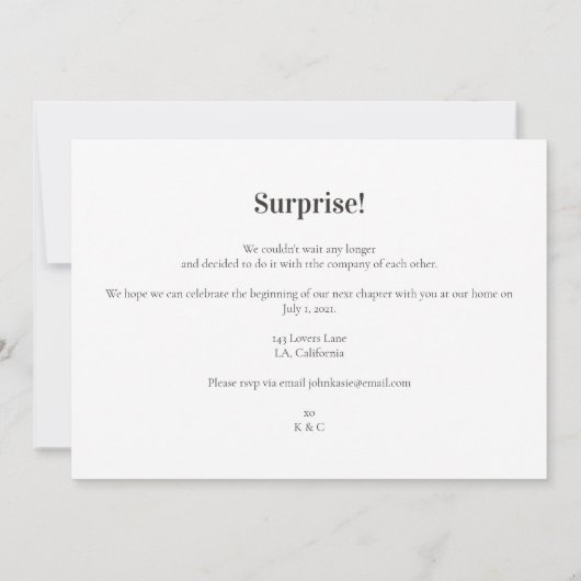 Faire-part Enregistrer notre date amusant Simple Jouer Mariag (Dos)