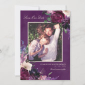 Faire-part Enregistrer notre date de photo florale violette d (Devant)