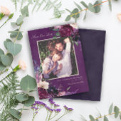 Faire-part Enregistrer notre date de photo florale violette d