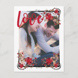 Faire-part Enregistrez la Date Carte Postale Photo Boho Rose 