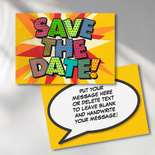 Faire-part ENREGISTREZ LA DATE Votre Message Bulle De Discour