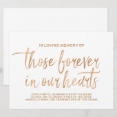 Faire-part Enseigne commémorative Rose d'Or | Lettres élégant (Devant / Derrière)