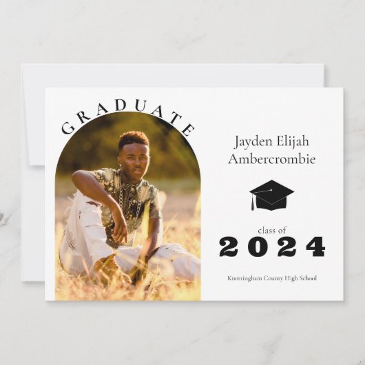 Faire-part Enseignement secondaire moderne cadre d'arc de l'é (Devant)