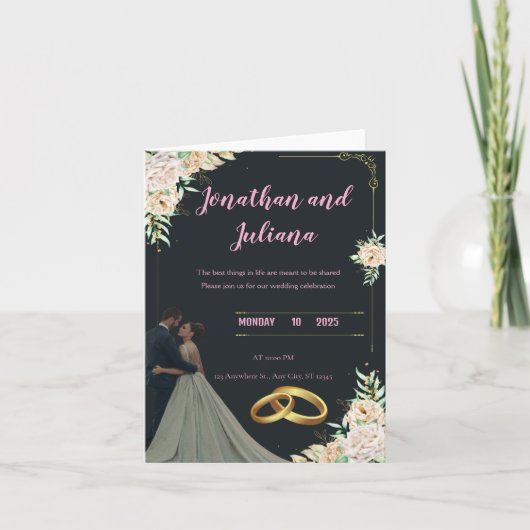 Faire-part Ensemble pour toujours – Le Mariage de Sarah & Ahm (Devant)