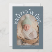 Faire-part Enveloppé dans l'amour ardoise photo naissance (Devant)