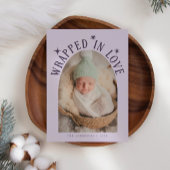 Faire-part Enveloppé Dans L'Amour Violet Photo Naissance