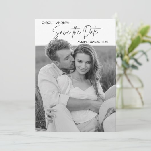 Faire-part esquissée Enregistrer la date (Debout devant)