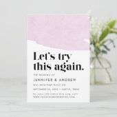 Faire-part Essayons cette fois encore le report Mariage viole (Debout devant)