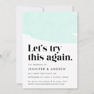 Faire-part Essayons de nouveau ce report Mariage de la note