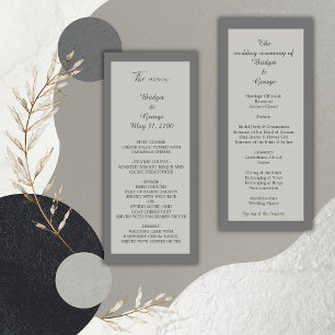 faire-part et menu de mariage gris minimal élégant